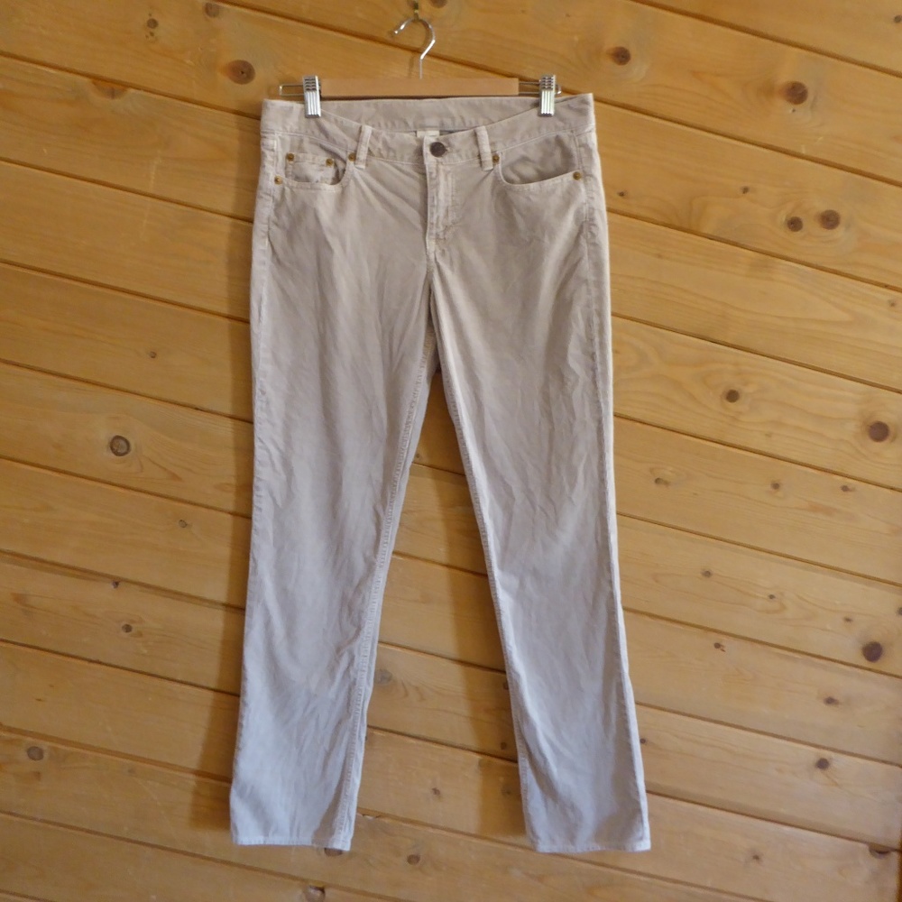 J.Crew 28 S Vintage MatchStick Corduroy Jeans Pants City Fit Beige 100% Cotton